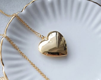 Ready to ship - Farbwahl: gold / silber - Medaillon-Halskette silber " Open your heart " versilbert vergoldet