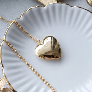 Auswahl: Gold / Silber - Halskette Herz-Medaillon " Open your heart " in 2 verschiedenen Größen versilbert vergoldet kleines Fotomedaillon