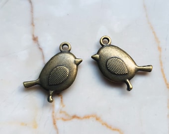 3x bird swallow bronze pendant charms 20 mm 20 x 16 mm