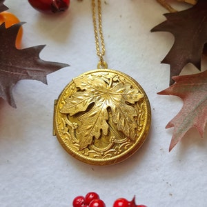 Medaillon-Halskette gold "Maple Spell"