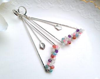 Ready to ship - Ohrhänger versilbert "Berry Dangles" pink violett türkis hellblau rosa weiß