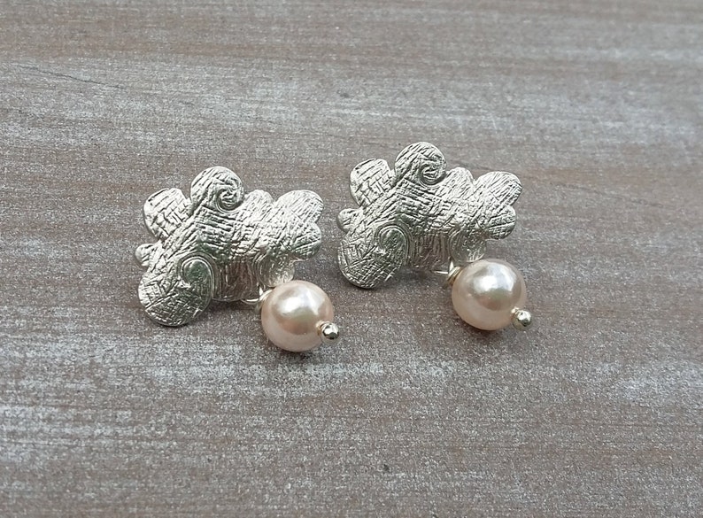 Studs silver-plated Ros\u00e9w\u00f6lkchen ros\u00e9 mother-of-pearl