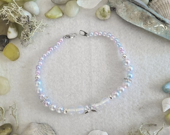 Ready to ship - Bracelet pearl bracelet silver "Pearl Mermaid" opal white opal white clear pastel