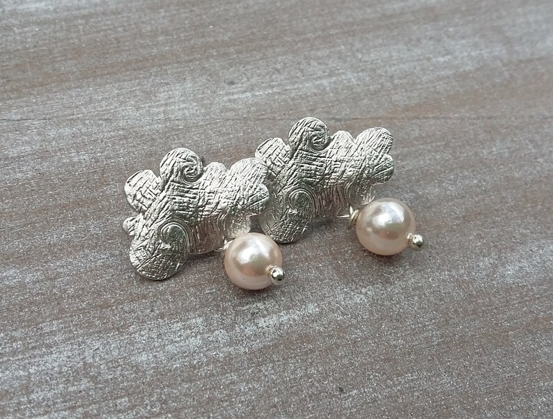 Studs silver-plated Ros\u00e9w\u00f6lkchen ros\u00e9 mother-of-pearl