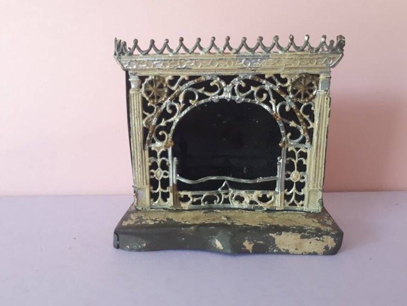 Vintage Dolls House Tin Fireplace Etsy