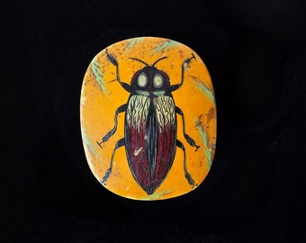 Pot de scarabée peint