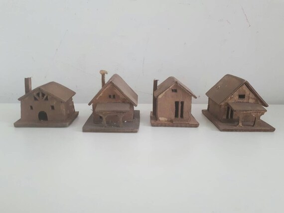 vintage miniature wooden houses