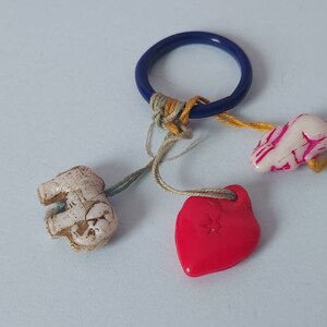 Antique Glass Cracker Charms on Ring