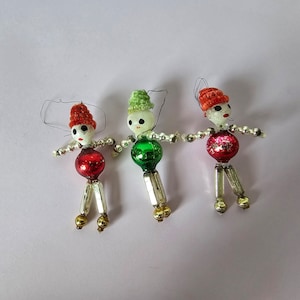 Vintage Glas Christbaumkugel Figuren