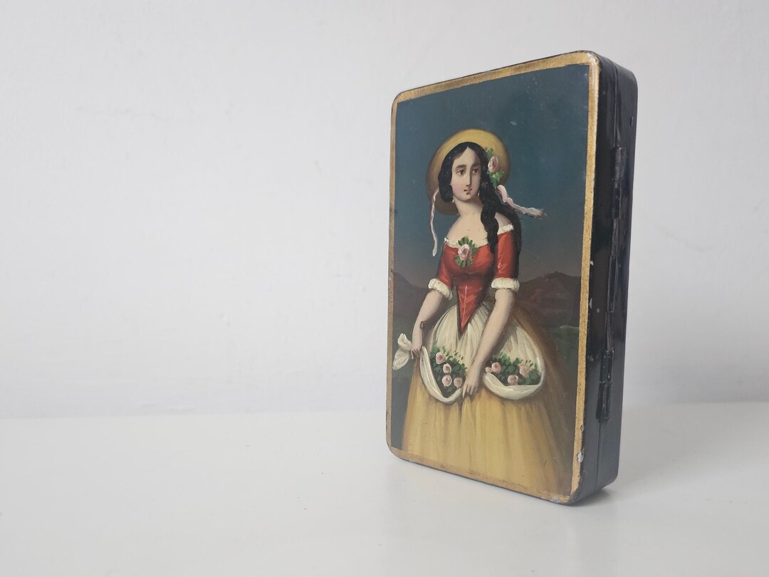 Antique Toleware Tobacco Box - Etsy