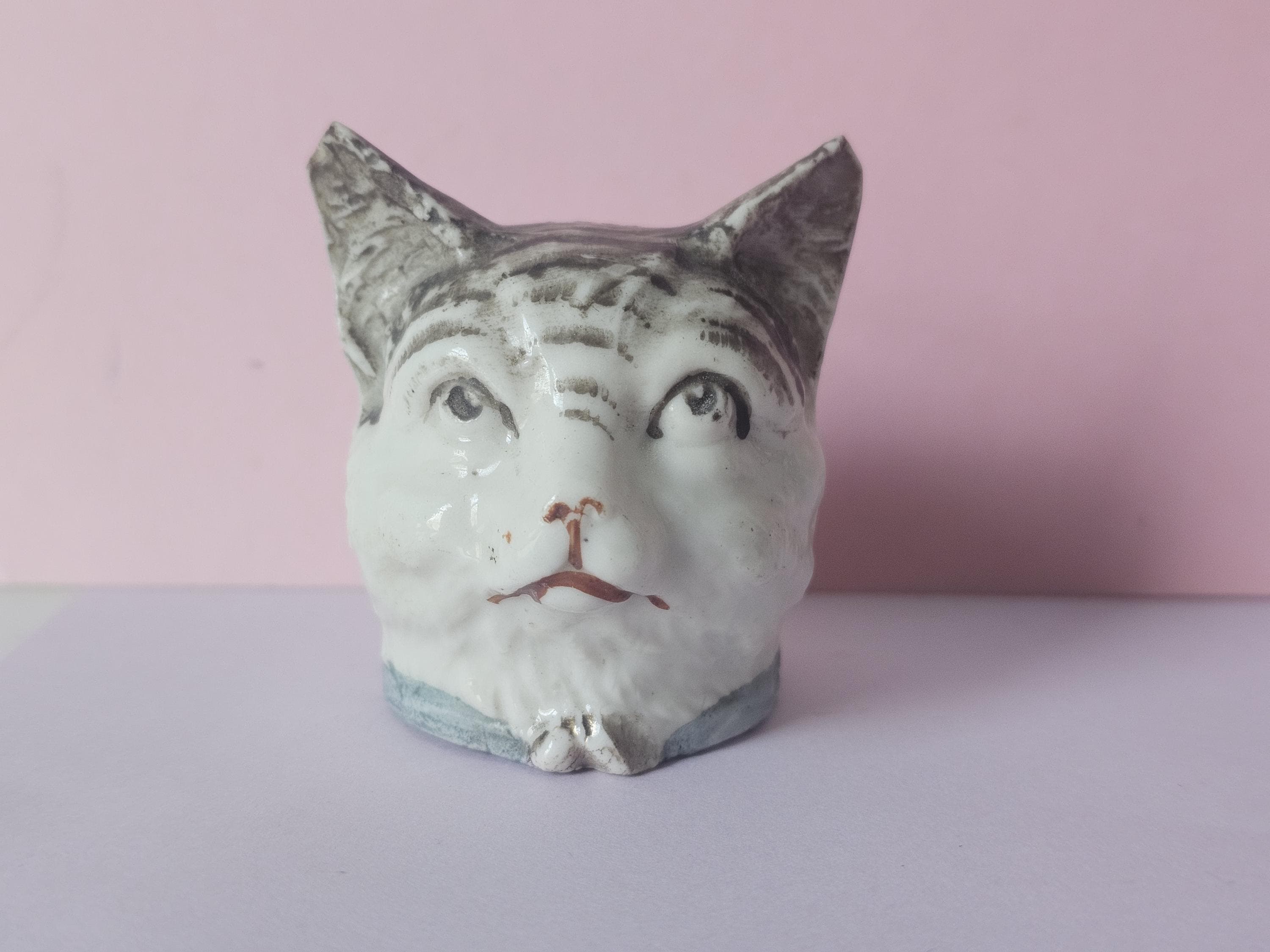 アンティークノベルティ猫の頭の貯金箱 - Etsy 日本