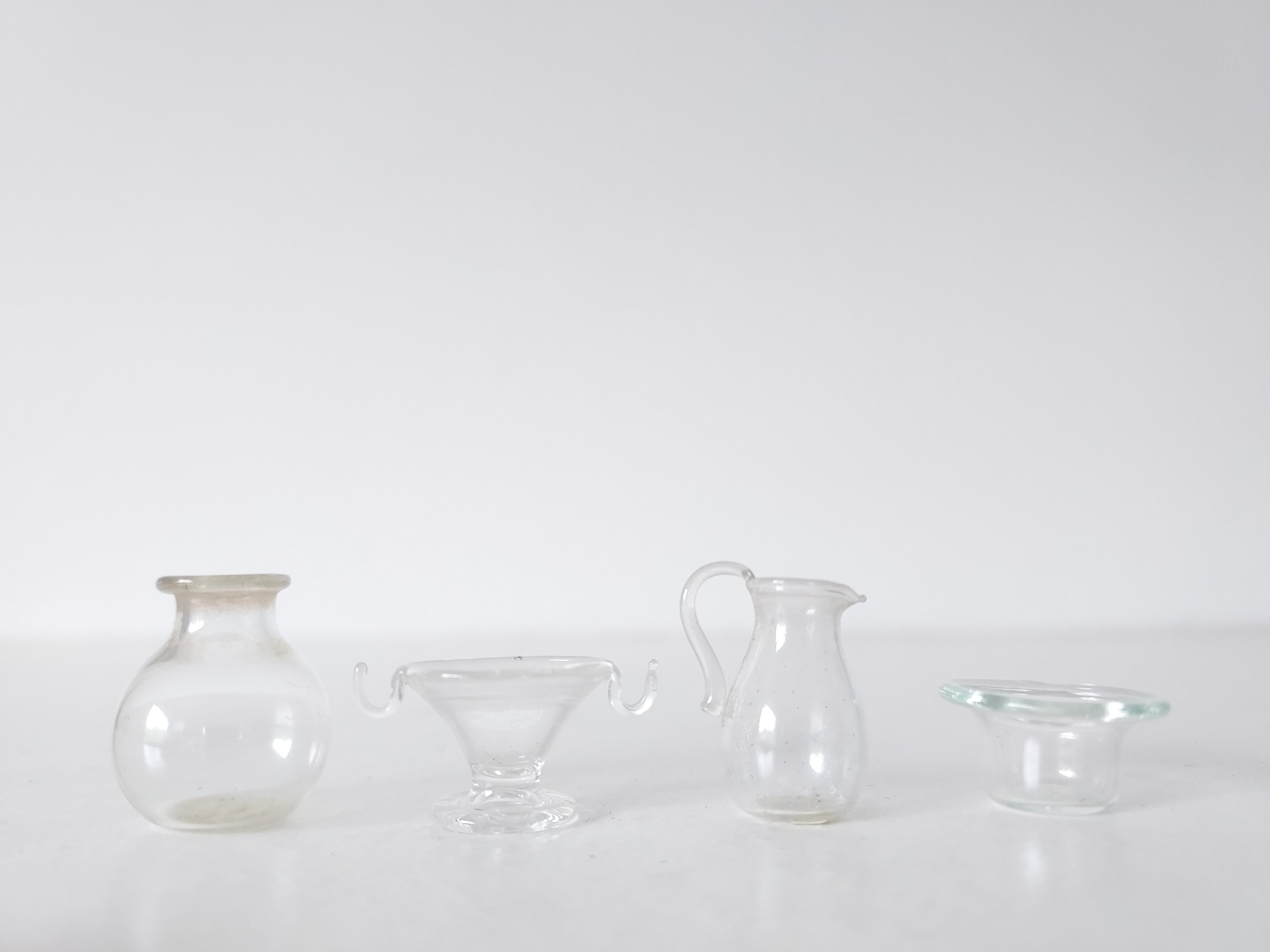 ANCIEN - PICHET en verre et 6 VERRES assortis pour MAISON DE POUPÉE EUR