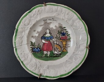 Child's Staffordshire Plate 'The Favorite'