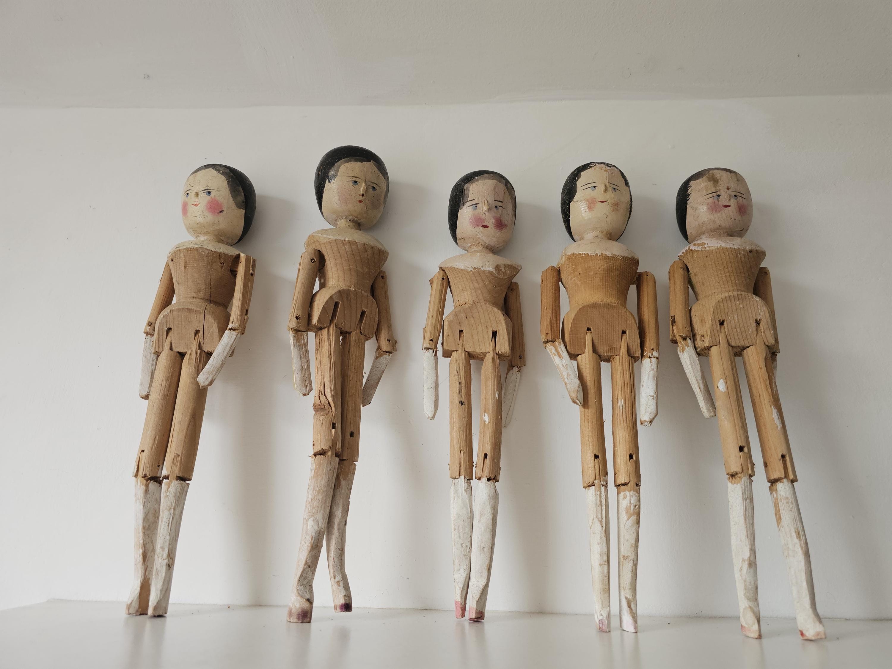 Antique Grodnertal or Peg Dolls - Etsy