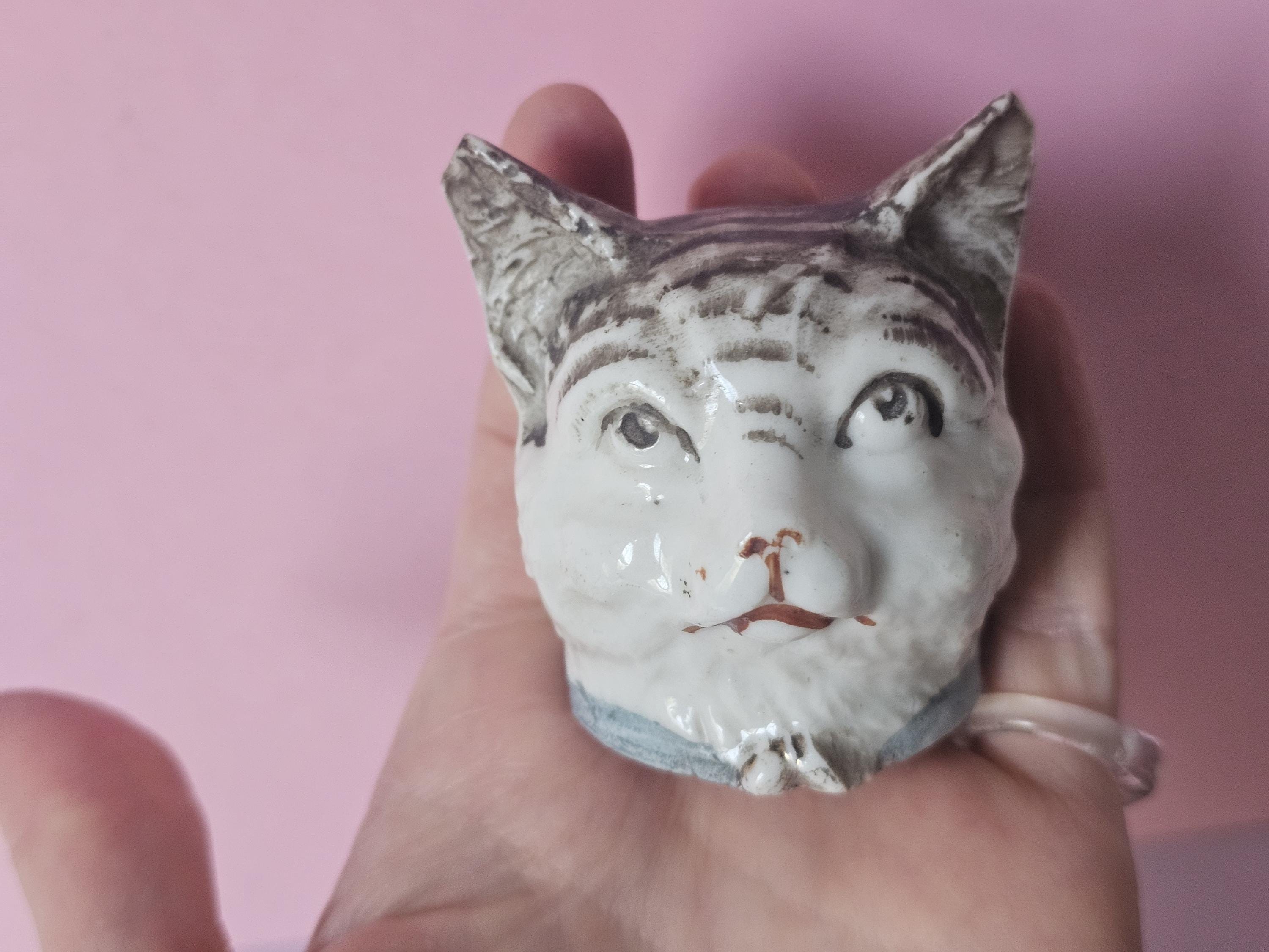 アンティークノベルティ猫の頭の貯金箱 - Etsy 日本