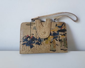 1930s Embossed Leather Clutch Bag Japan