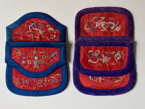 Antique Chinese Silk Embroidered Coin Purses - image 3