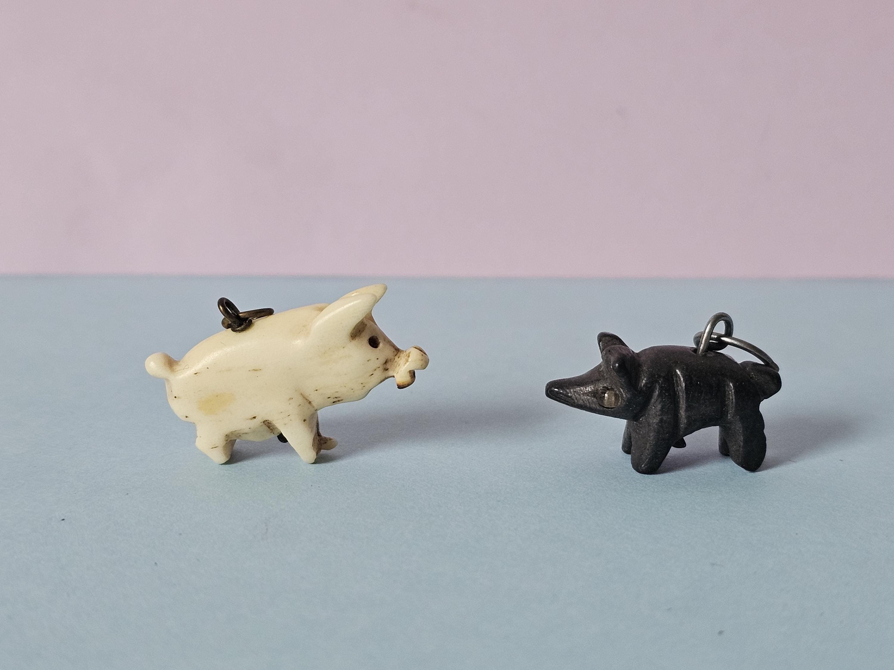 Antique Bog Oak Lucky Pig Charm - Etsy