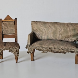 Antique Miniature Sofa and Chair