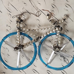 Gablonz Mercury Glass Bicycle Christmas Decoration