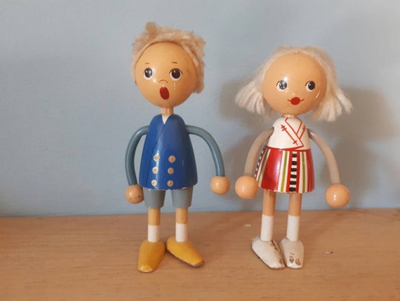 vintage wooden dolls