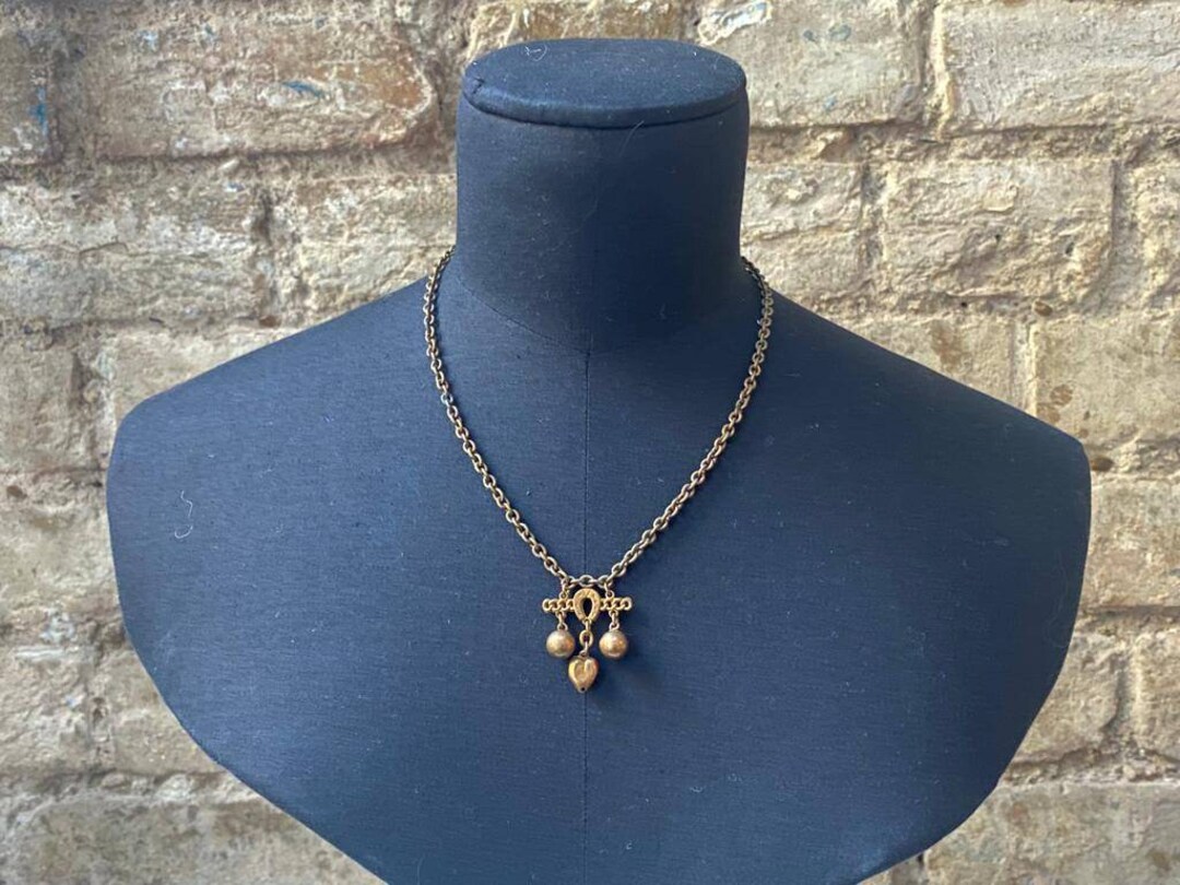Antique Lucky Horseshoe Heart Necklace Etsy