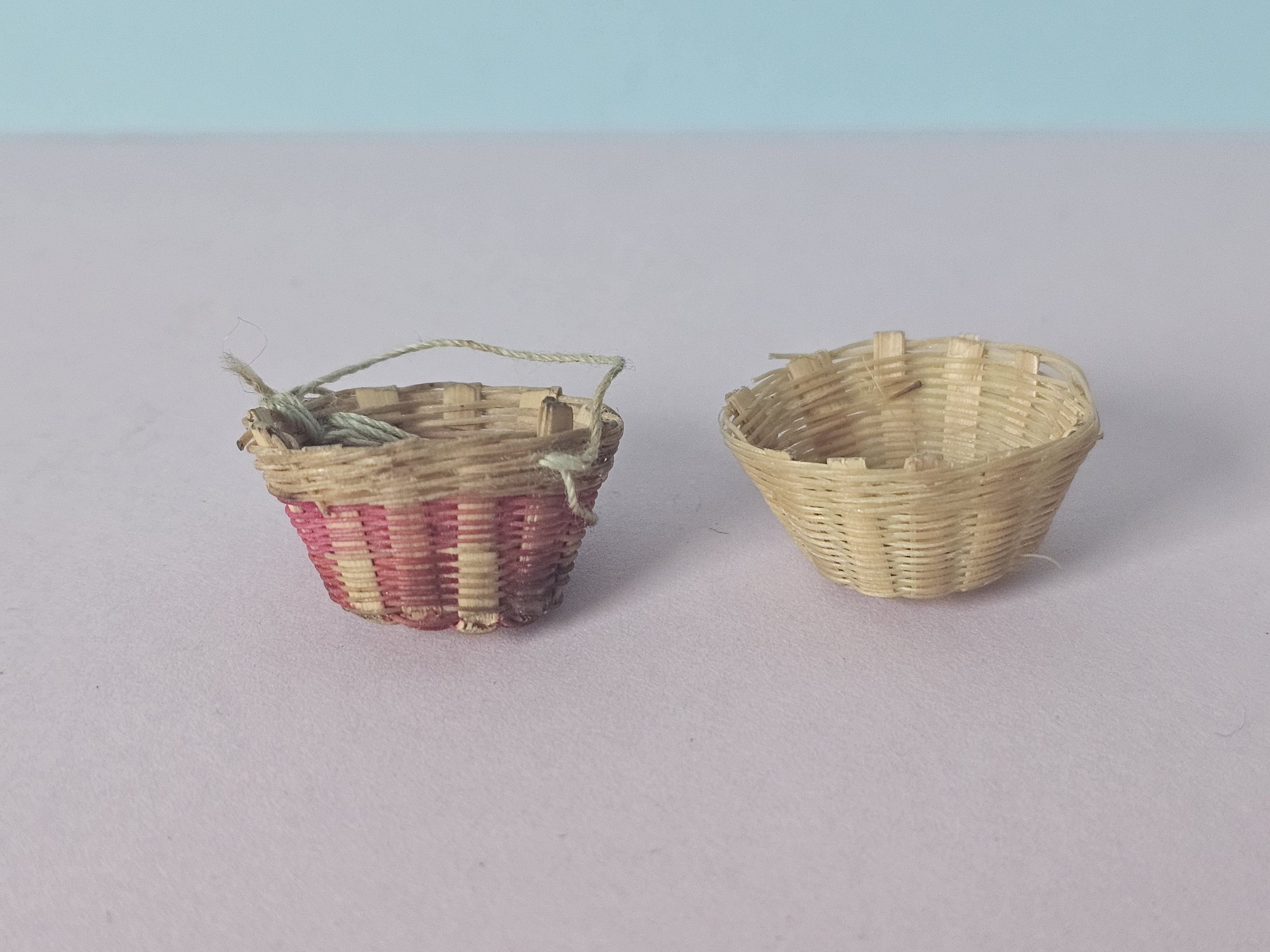 Panier osier miniature poupée/enfant circa 1900 sortie grenier