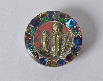 Rainbow Glass Virgin Mary Intaglio