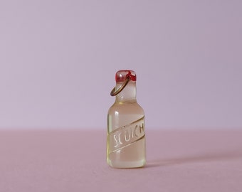 Czech Glass Charm Miniature Bottle of Scotch Brooch
