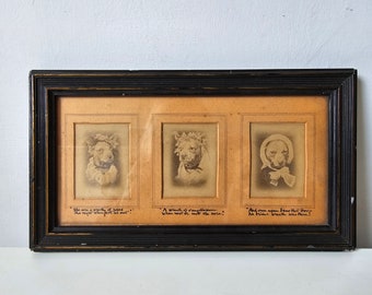 Antique Dressed Dog Framed Photographed