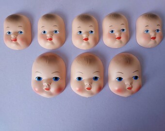 Lot of 3 VTG Vinyl Plastic Cartoon Baby Animal Craft Doll Heads Masks /& Hands