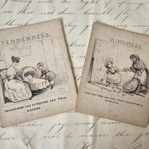 Tarjetas de virtud victorianas: ternura y bondad