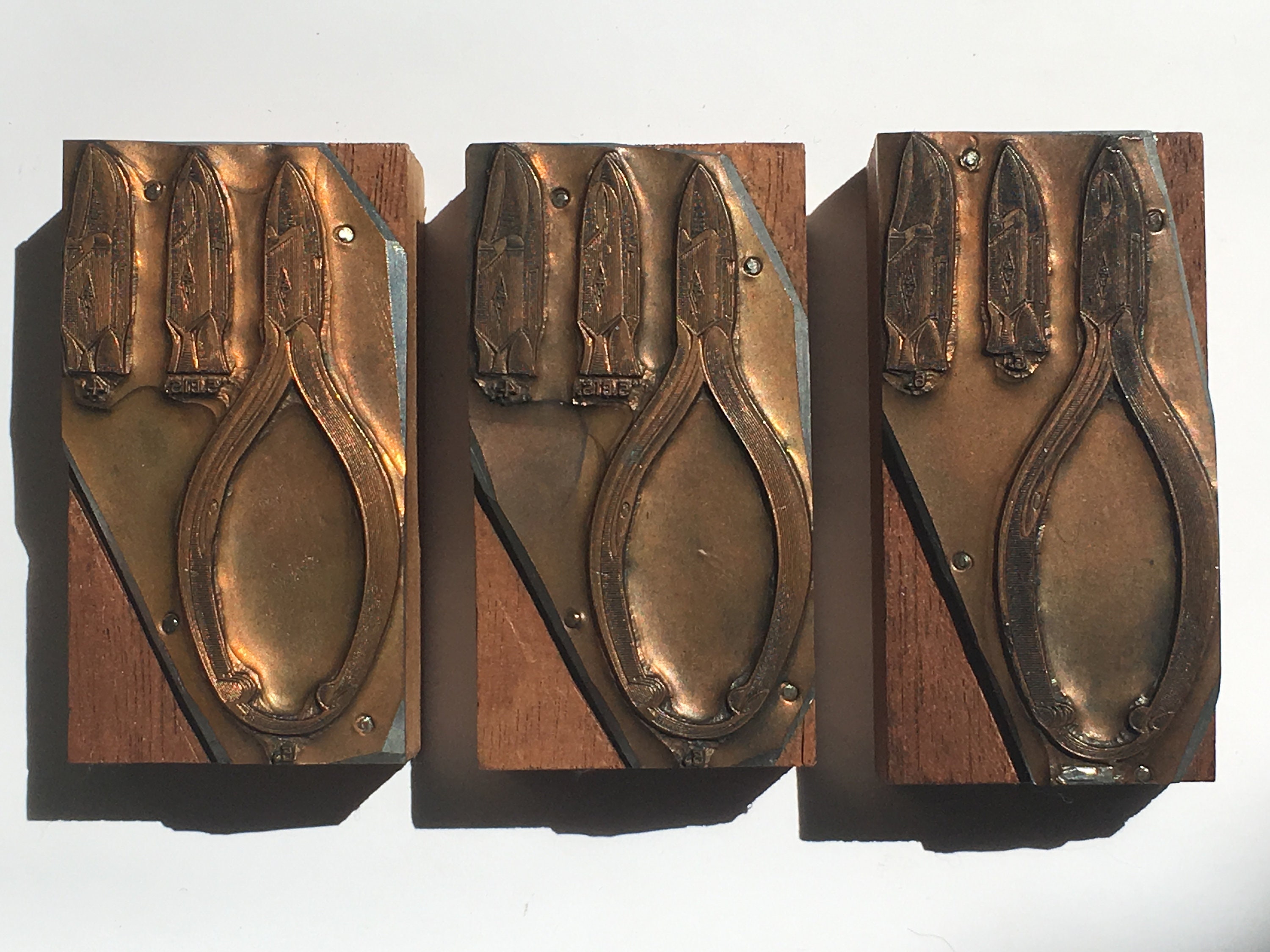 Image of 1920S French Copperplate Printing Blocks Tools