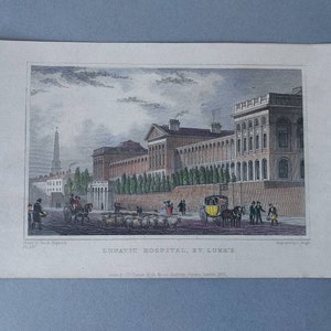 Asylum Engraving St Luke&#39;s Lunatic Hospital J Gough