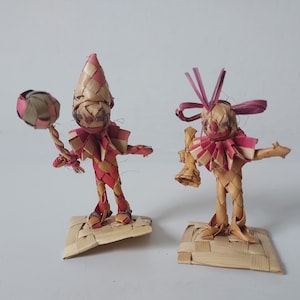 Vintage Mexican Palm Leaf Clowns