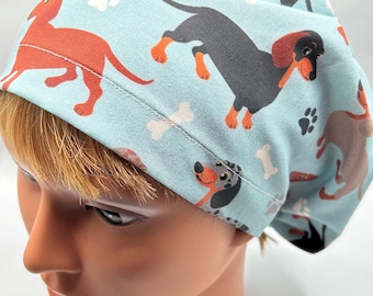 Dachshund | EURO or SKULL Surgical Scrub Caps | Weiner Dog | Doctor | Nurse | Vet | Dental | Scrub Caps