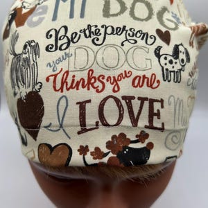 Love Dogs, bonnets chirurgicaux de style Euro (poils moyens/longs), XL style Euro ou tête de mort (poils courts), beige, docteur | Infirmière | Vétérinaire | Pâtisserie | Bonnet de gommage