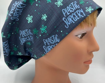 Plastic Surgery EURO or SKULL Surgical Scrub Caps | Navy Plastic Surgery | Doctor | Nurse | Vet | Plastic Surgeon Scrub Cap