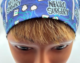 Neuro Surgery EURO, XL Euro or SKULL Surgical Scrub Caps | Doctor | Nurse | Surgery | Brain Surgery | Neurosurgery | Neurology Scrub Cap