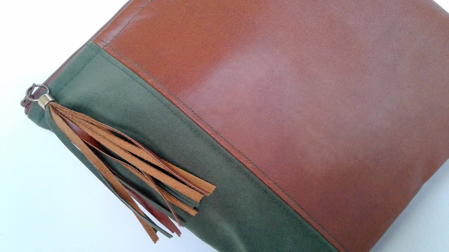 Clutch, Leather Foldover, Two Tone Foldover Faux Leather Clutch ...