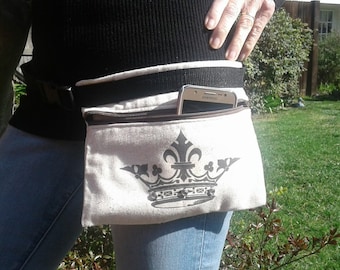 Fanny pack, stylish, cotton, lightweight, hiking, biking, dogwalking, chic, backpack, shopping bag, accessory, cosmetic, travel