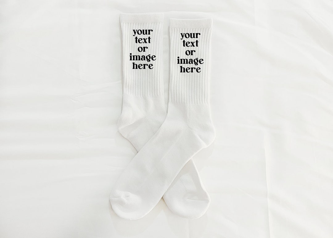 Custom Logo Crew Socks, Personalized Design Socks, Athletic Style - Etsy