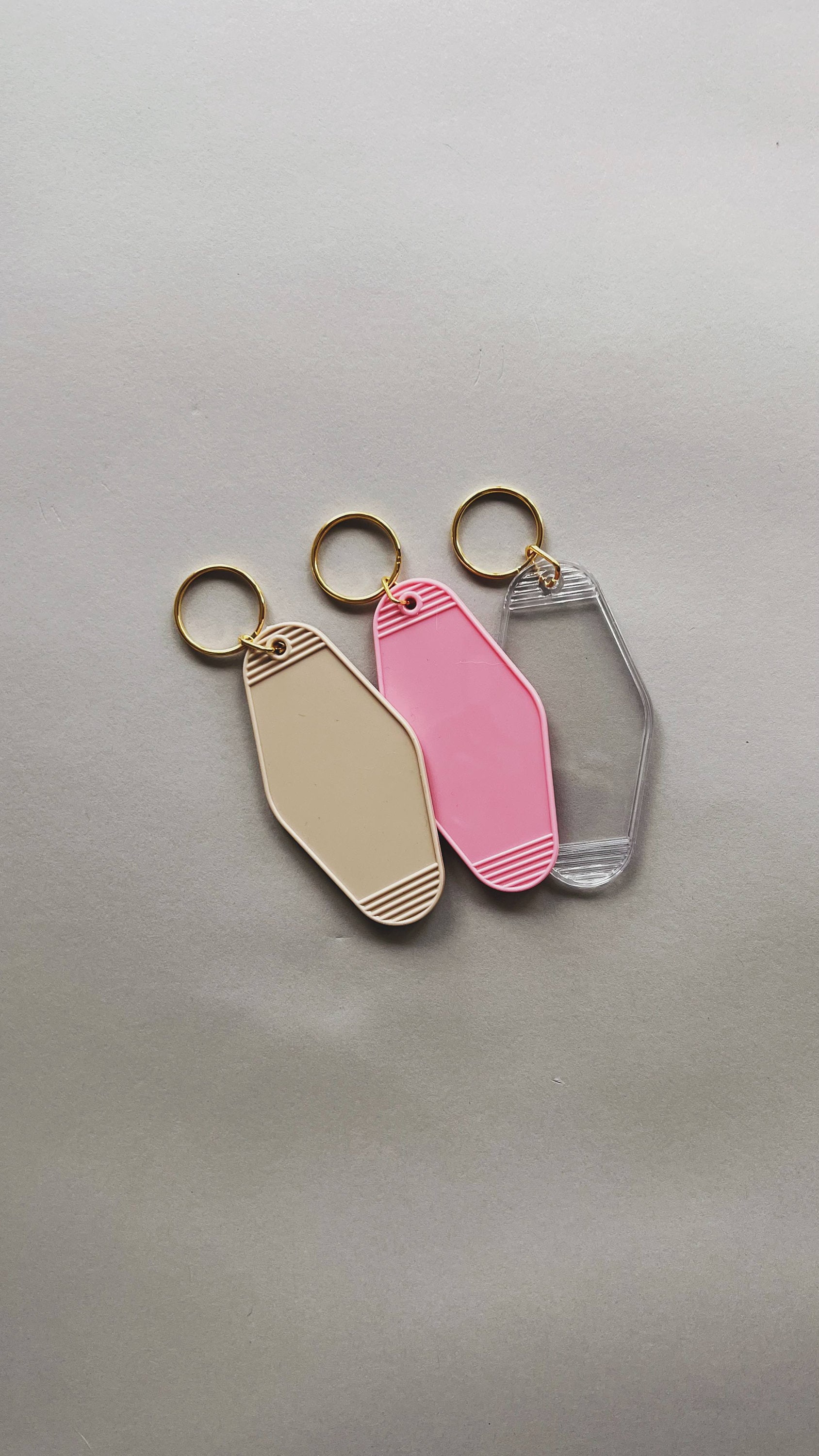 Plastic Keychain Blank Motel Keychain Keychain Blank White Etsy