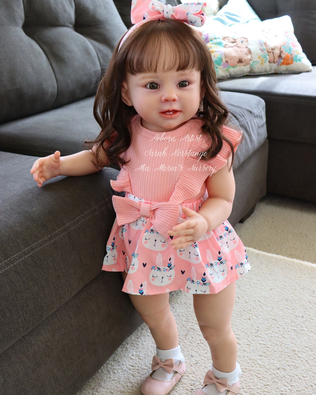 26 Inch Bonnie Bebé Reborn Dolls Handmade Lifelike Can Standing Toddler  Reborn D