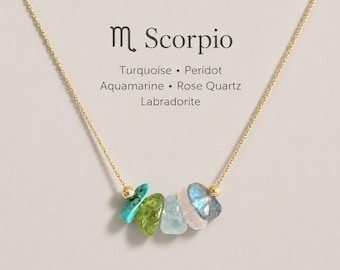 Scorpio Necklace Crystal Zodiac Necklace Personalized Minimalist Jewelry