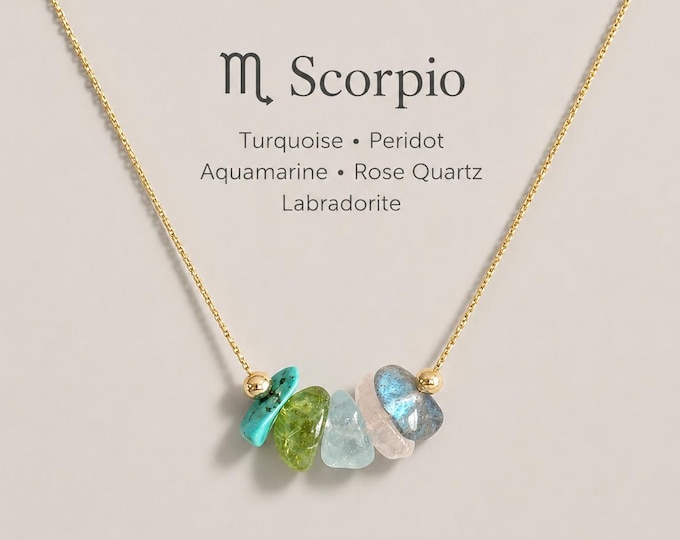 Scorpio Necklace Crystal Zodiac Necklace Personalized Minimalist Jewelry
