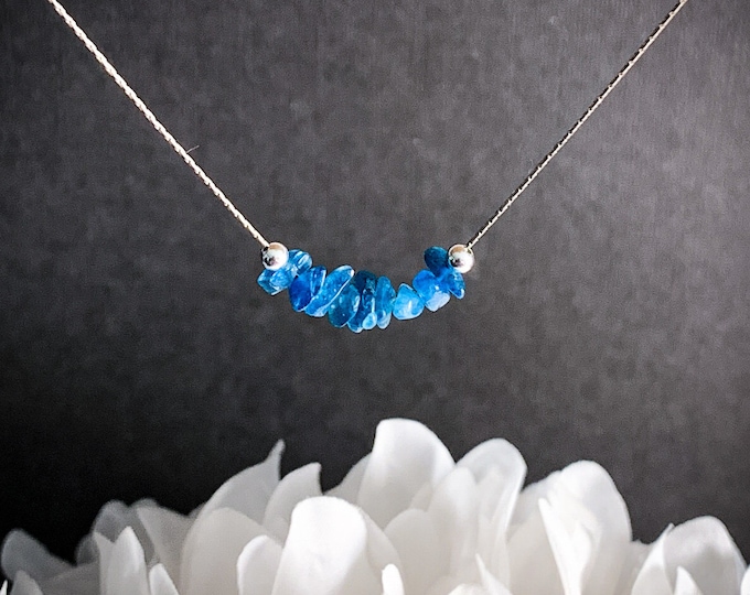 Apatite Necklace gemstone choker, mindfulness gift, self esteem, throat chakra