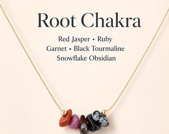 Root Chakra Necklace Crystal Healing Grounding Gemstone Jewelry Meditation Gift Spiritual Wellness Energy Stone Protection Reiki Choker