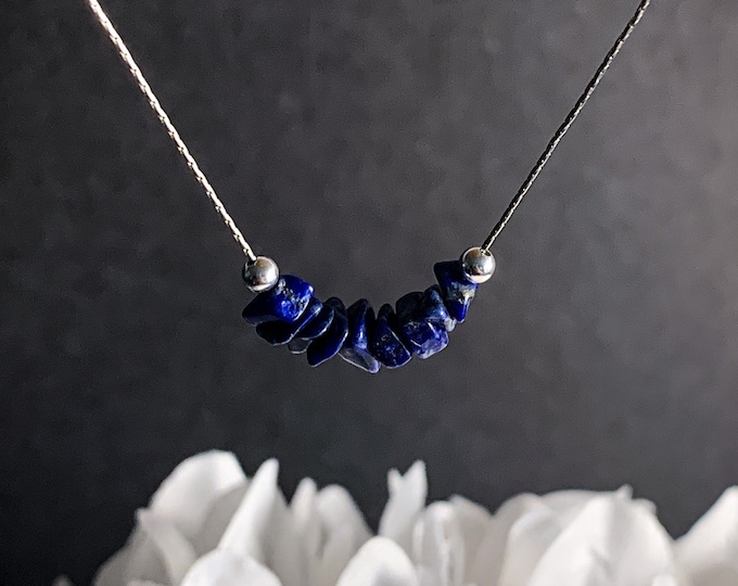Raw Lapis Lazuli Crystal choker, Lapis Lazuli beaded Necklace or Crystal beaded choker, Natural Genuine Unpolished Rough gemstone jewelry