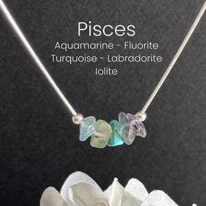 Fiskarna Halsband Råa Kristaller Stjärntecken Astrologi Choker Kristallsmycken